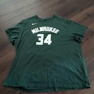 Nike Dark Green Graphic Tee Giannis Pre Owned